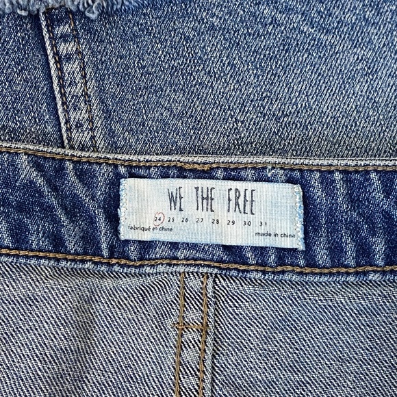 Free People Zip It Up Frayed Jean Skirt NEW - Picture 7 of 9